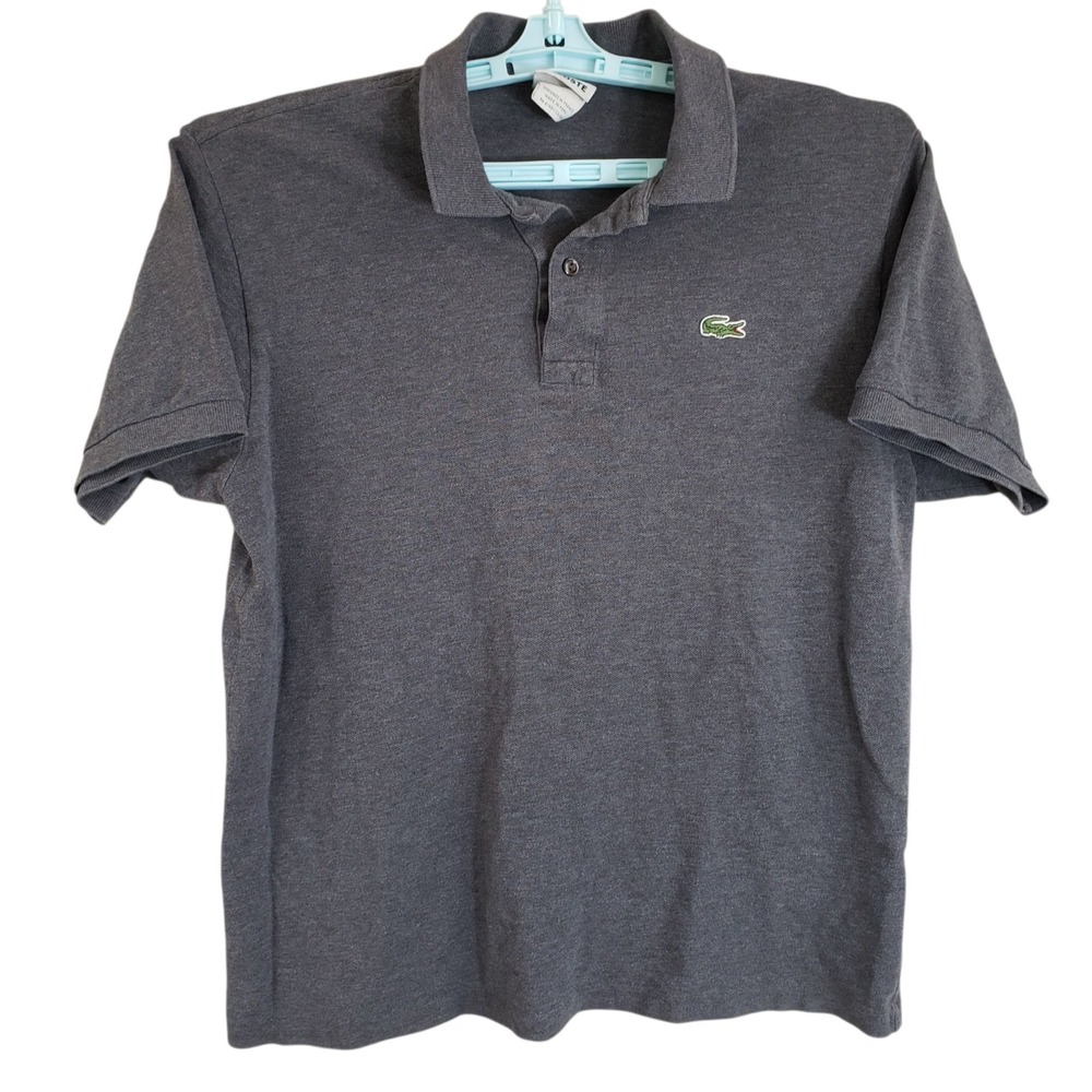Lacoste Grey‎ Short Sleeve  Polo Shirt Size 5  (See Meas) Cotton Alligator Logo